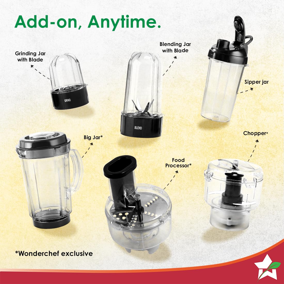Wonderchef Nutri-blend 500W Mixer Grinder ( 2 Yr Warranty) - Image 6